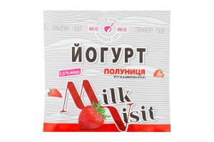 Йогурт з наповнювачем Полуниця 1,5% 400г п/е Milk Visit
