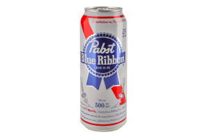 Пиво 500мл 4.7% світле фільтроване пастеризоване Pabst Blue Ribbon з/б