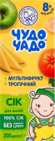 Сок для детей от 8мес восстановленный стерилизованный мультифруктовый Тропический Чудо-Чадо т/п 200мл