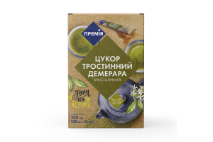 Цукор коричневий тростинний нерафінований Демерара порційний ТМ "Премія" стік 500 гр