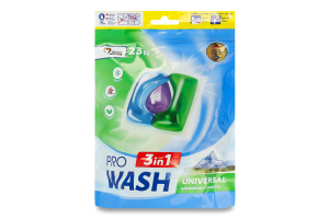 Средство для стирки в виде капсул 3в1 Альпийская свежесть Pro Wash 23х15г