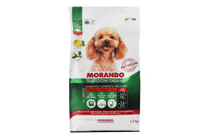 Корм д/собак малих порід з яловичиною горохом та буряком сухий 1,5кг Morando Tradizioni