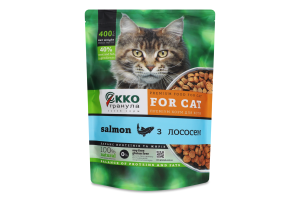 Корм сухий для котів З лососем Екко-гранула д/п 400г