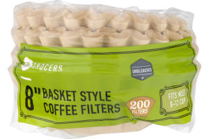 SE Grocers 8" Basket Style Coffee Filters Unbleached - 200 CT