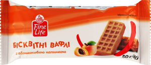 Вафли бисквитные с абрикосовой начинкой Fine Life м/у 50г