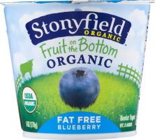 Stonyfield Organic Fruit on the Bottom Nonfat Yogurt Fat Free Blueberry