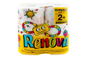 Папір туалетний Renova дитячий 3 шаровий