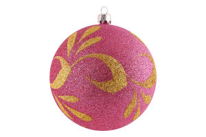 Прикраса ялинкова Куля Розпис по блиску 10см 2722