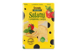 Сыр 45% твердый с томатом и базиликом ломтики нарезанные Salami Serenada лоток 150г