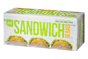 Smart Sense Sandwich Bags - 50 CT