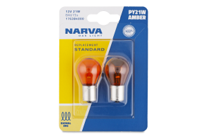 Лампа автомобильная 12V 21W BAU15s PY21W №176384000 Amber Narva 2шт
