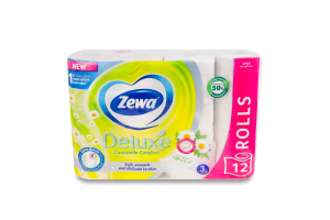 Бумага туалетная 3-х слойная Camomile Comfort Deluxe Zewa 12шт