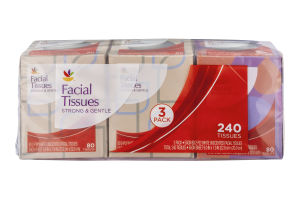 Ahold Facial Tissues Strong & Gentle - 3 CT