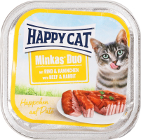 Корм д/котов Happy Cat Duo паштет говядина-кролик