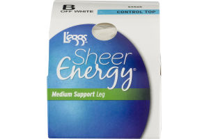L'eggs Sheer Energy Medium Support Leg Control Top B Off White