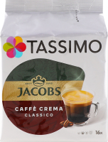 Кофе натуральный жареный молотый Classico Сaffe Crema Tassimo Jacobs м/у 16х7г