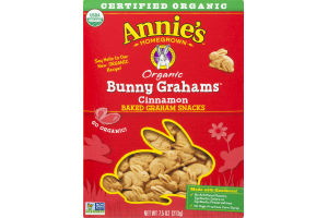 Annie's Homegrown Organic Bunny Grahams Cinnamon Baked Graham Snacks