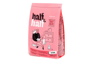 Корм сухий повнораціонний для кошенят Beef recipe Premium Half&Half м/у 300г