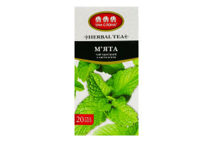 Чай травяной из листьев мяты перечной Мята Три слона к/у 20х1г