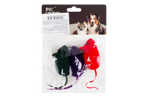 Н-р іграшок д/котів Мишка-пищалка 6/13см 3шт мікс