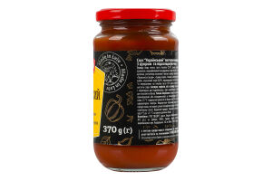 Соус с мускатным орехом и яблочным пюре пастеризованный с сахаром и подсластителем Украинский Щедро с/б 370г