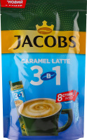Напиток кофейный растворимый с сахаром и подсластителями и вкусом карамели 3в1 Карамель Латте Jacobs д/п 8х12.3г