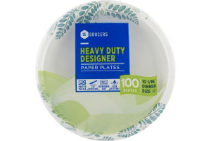 SE Grocers Paper Plates 10 1/16" Dinner Size Heavy Duty Designer - 100 CT