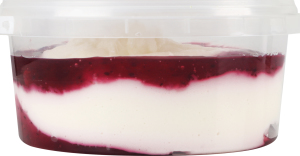 Десерт сметанний 12% молоковмісний з наповнювачем Лісова ягода Зорька п/у 0.4кг