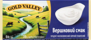 Продукт сирний 35% молоковмісний плавлений Вершковий смак Gold Valley м/у 64г