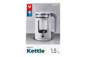 Електрочайник 1,5л білий скло/пластик 1350Вт Ardesto