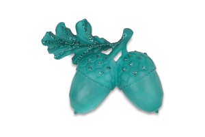 Підвіска новорічна Жолуді смарагдова 10*7см КМ