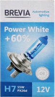 Лампа галогенова Power White H7 12V 55W 4300K Brevia