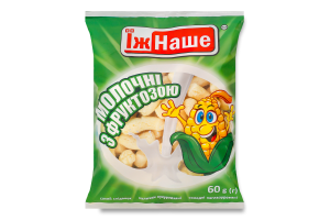 Палички кукурудзяні солодкі неглазуровані Молочні з фруктозою ЇжНаше м/у 60г
