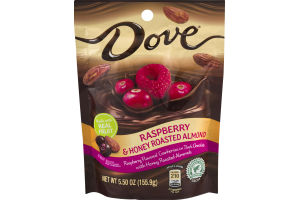Dove Raspberry Flavored Cranberries in Dark Chocolate with Honey Roasted Almonds