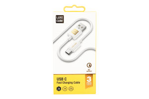 Кабель Luxe Cube USB C білий 1м