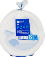 SE Grocers Plates Foam Deep Dish 3 Compartment - 20 CT