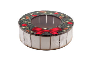 Коробка д/цукерок кругла дерево 20*6см в асортименті Цицак