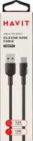 Кабель USB 3A 1м с разъемом USB-C черный №CB307C Havit 1шт