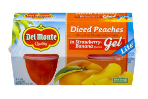 Del Monte Diced Peaches In Strawberry-Banana Gel Lite - 4 PK