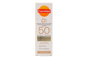 СС-крем для обличчя тонуючий SPF 50 Carroten 50мл