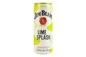 Напиток слабоалкогольный 0.33л 4.5% Lime Splash Bourbon Jim Beam ж/б