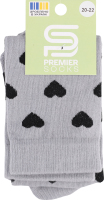 Гольфи дитячі Premier socks дрібні сердечки р.20-22 св сірі арт.5295
