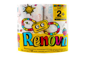 Папір туалетний Renova дитячий 3 шаровий