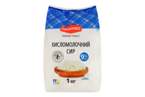 Сир кисломолочний 9% жиру 1 кг стабіло-пакет ТМ РАДИМО