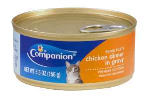 Companion Premium Cat Food Prime Filets Chicken Dinner in Gravy 5.5 OZ