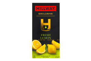 Чай черный байховый мелкий с лимоном Exclusive Hillway к/у 25х1.5г