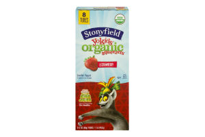 Stonyfield Yokids Organic Lowfat Yogurt Squeezers Strawberry - 8 CT