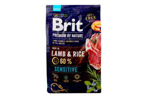Корм сухой для взрослых собак всех пород Lamb&Rice Sensitive Premium by Nature Brit м/у 3кг