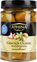 Оливки грецькі зелені з часником Athina с/б 300г