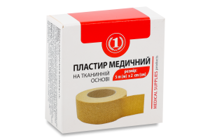 Пластырь медицинский на тканевой основе 5мх2см ТМ "1" 1шт
